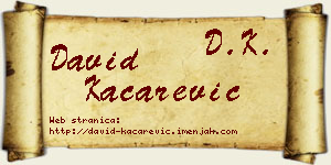 David Kačarević vizit kartica